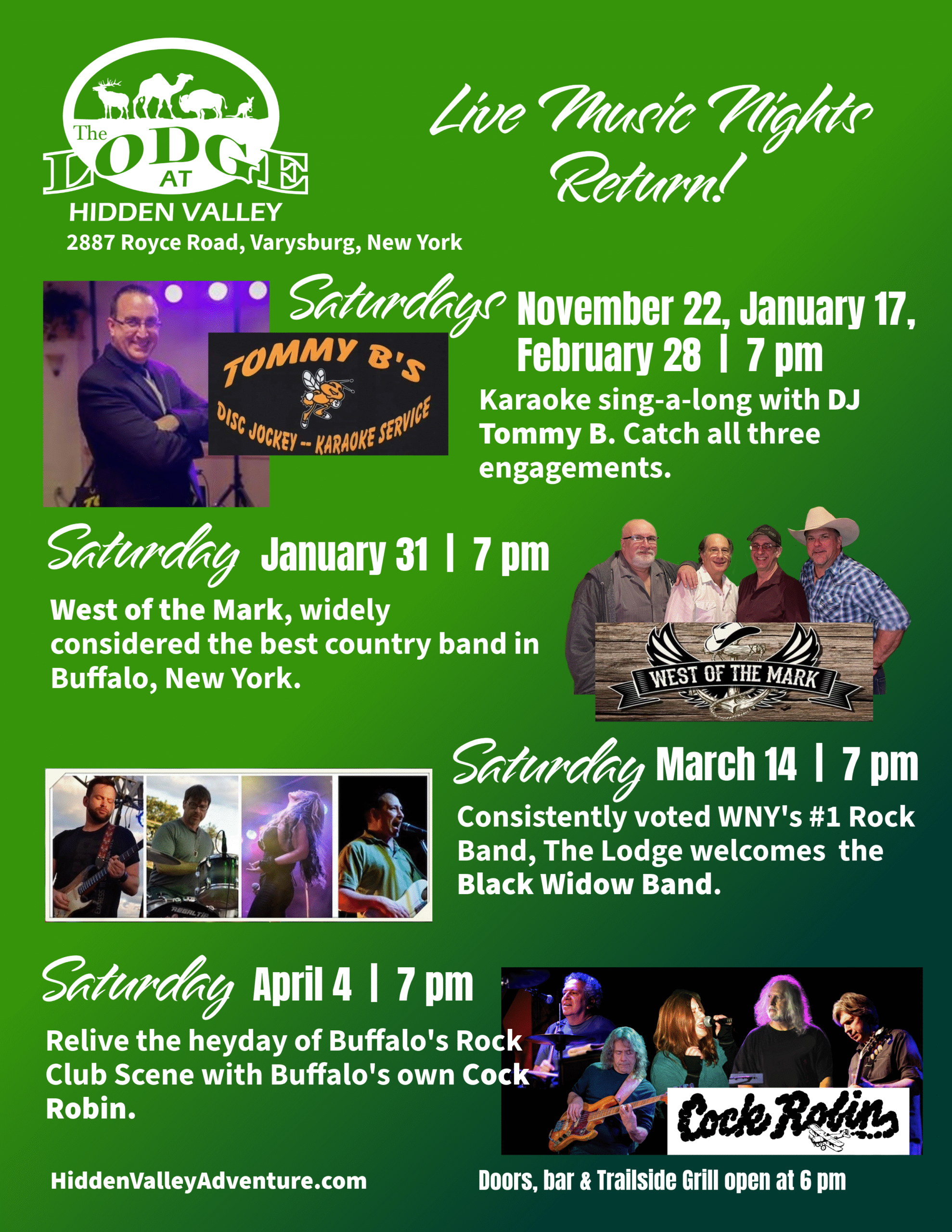 Revised Live Music Nights flyer